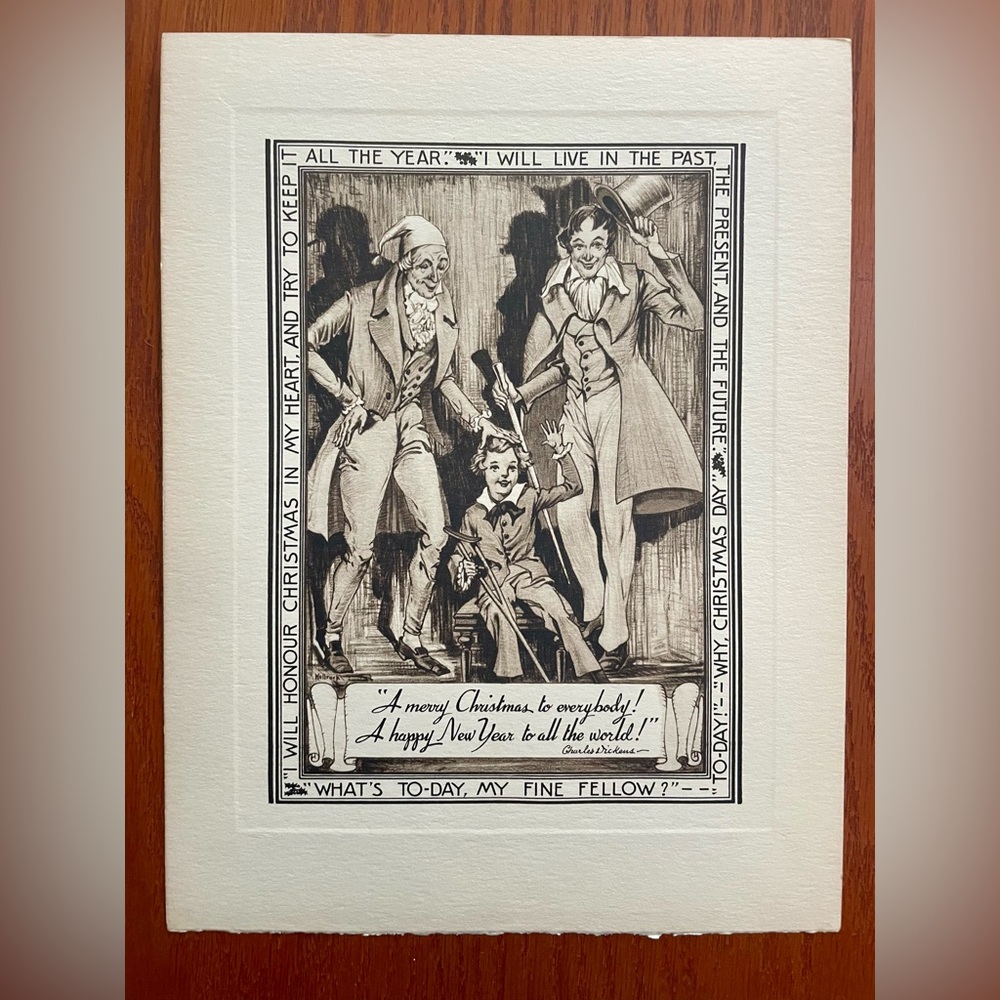 Vintage Charles Dickens A Christmas Carol Art Print 9.5 X 12.5" On Cardstock